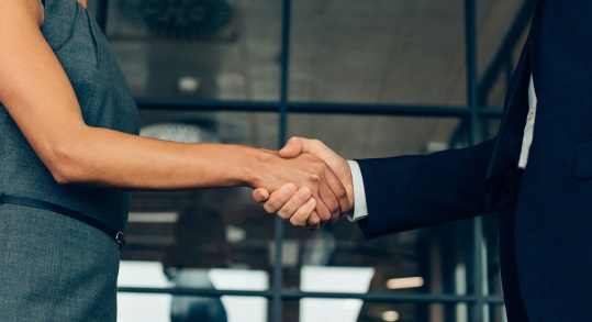 Two people shaking hands