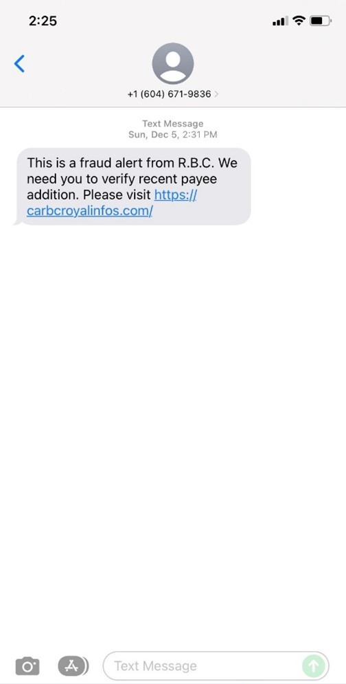 Phishing Text Message