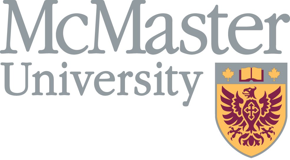 McMaster University Logo Green, gold and maroon